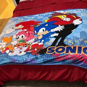 Sonic the Hedgehog Kids Bed Throw - Blue & Red
